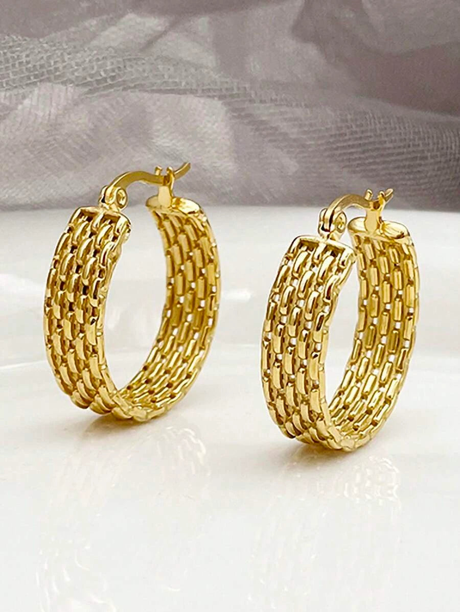 Vintage French C-Shape Hoop Earrings