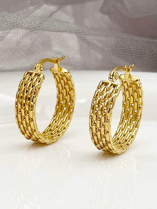 Vintage French C-Shape Hoop Earrings