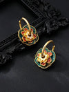 Colorful Enamel Geometric Hoop Earrings