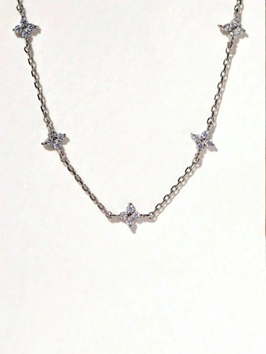 Rhinestone Floral Stretch Bracelet