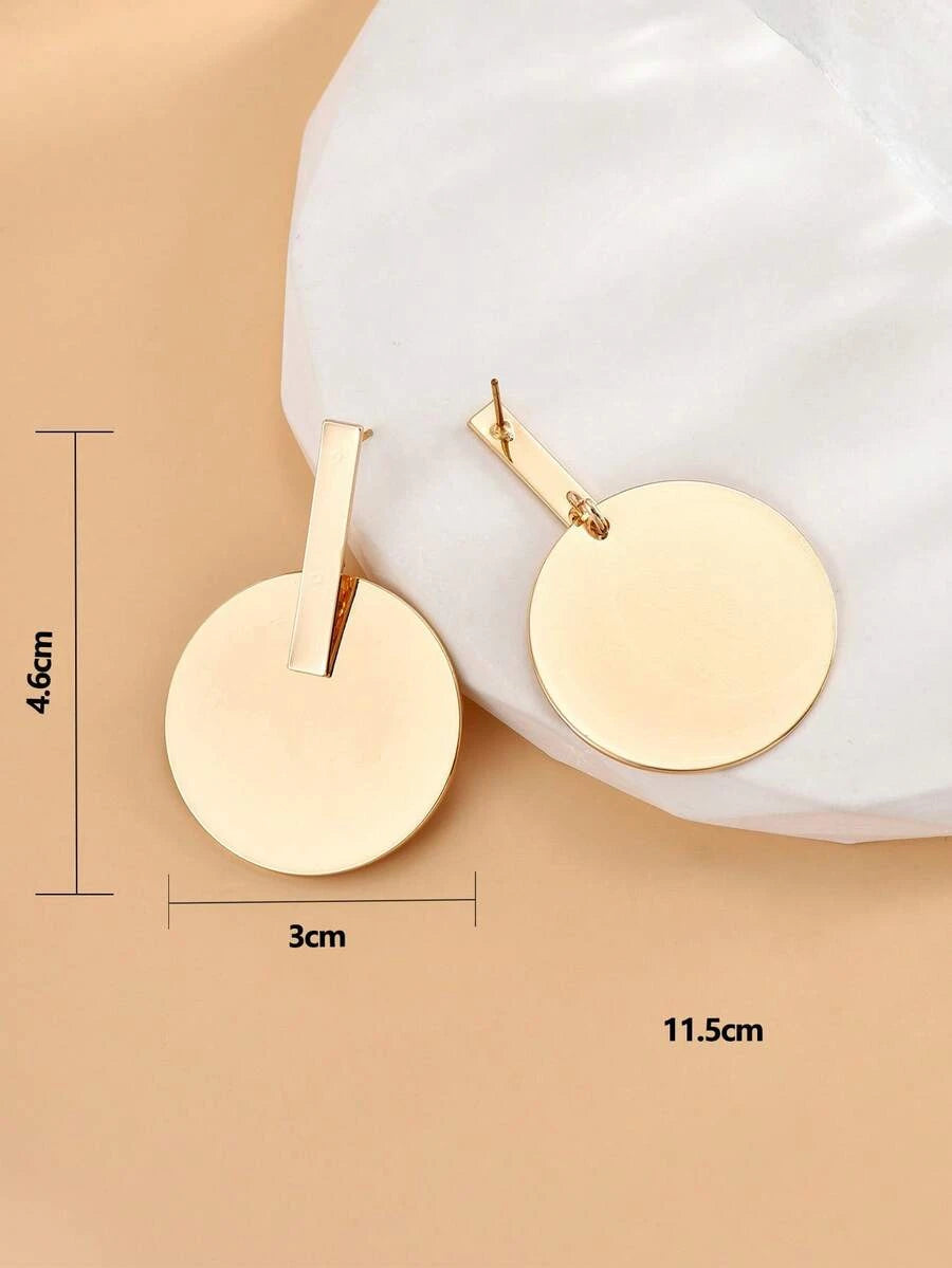 Geometric Enamel Circle Stud Earrings