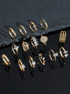 15pcs Vintage Gold-Tone Rhinestone Flower