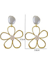 Geometric Faux Pearl Petal Earrings