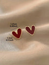 Vintage Oil-Drip Heart Stud Earrings