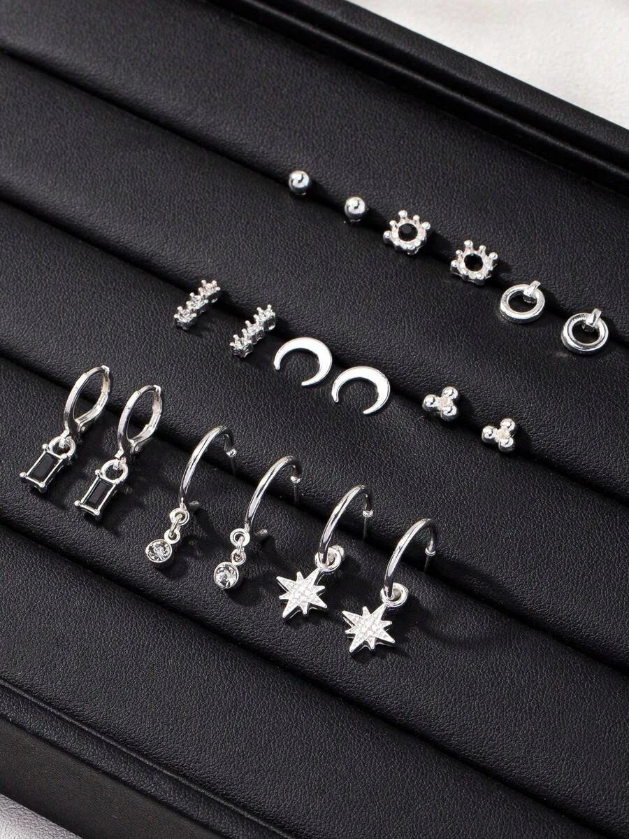 Silver Mini Delicate Earrings Set