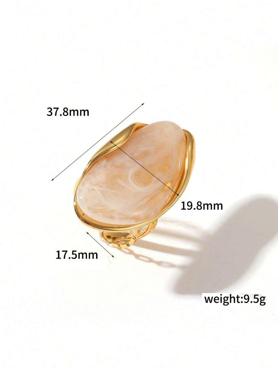 Gold Plated Geometric Resin Ring