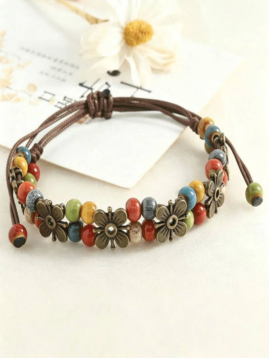 Bohemian Beaded Charm Bracelet