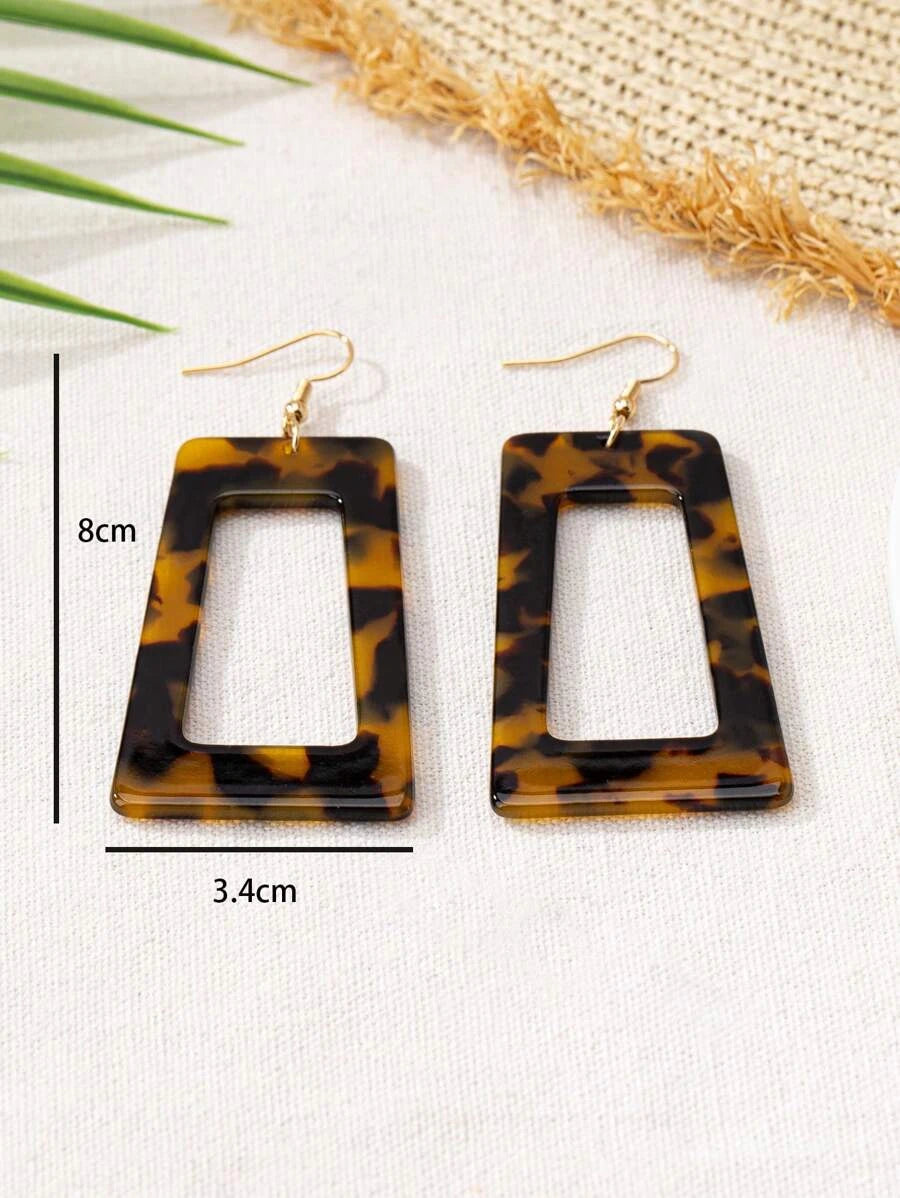 Colorful Geometric Square Drop Earrings