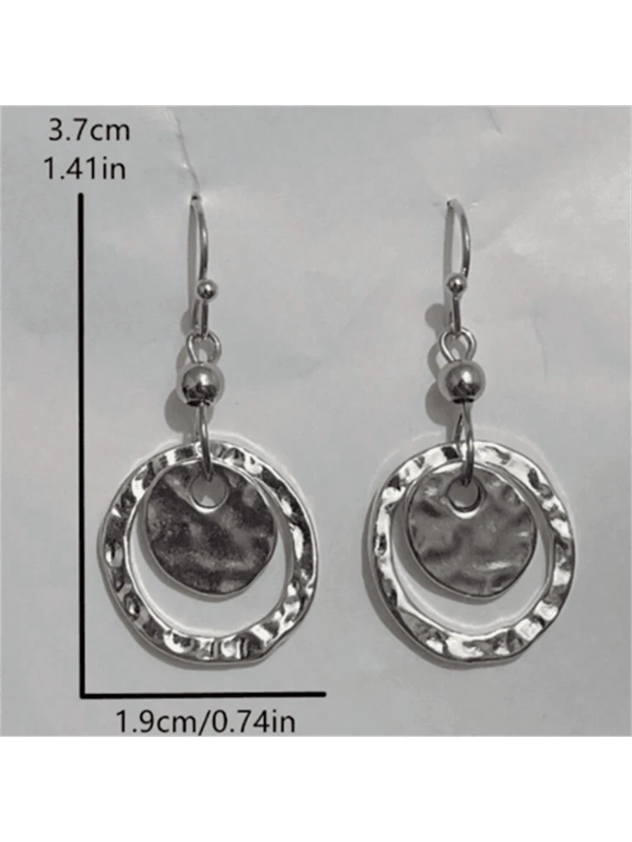 Bohemian Vintage Hollow Round Pendant Earrings