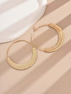 Porcelain Print Hammered Hoop Earrings
