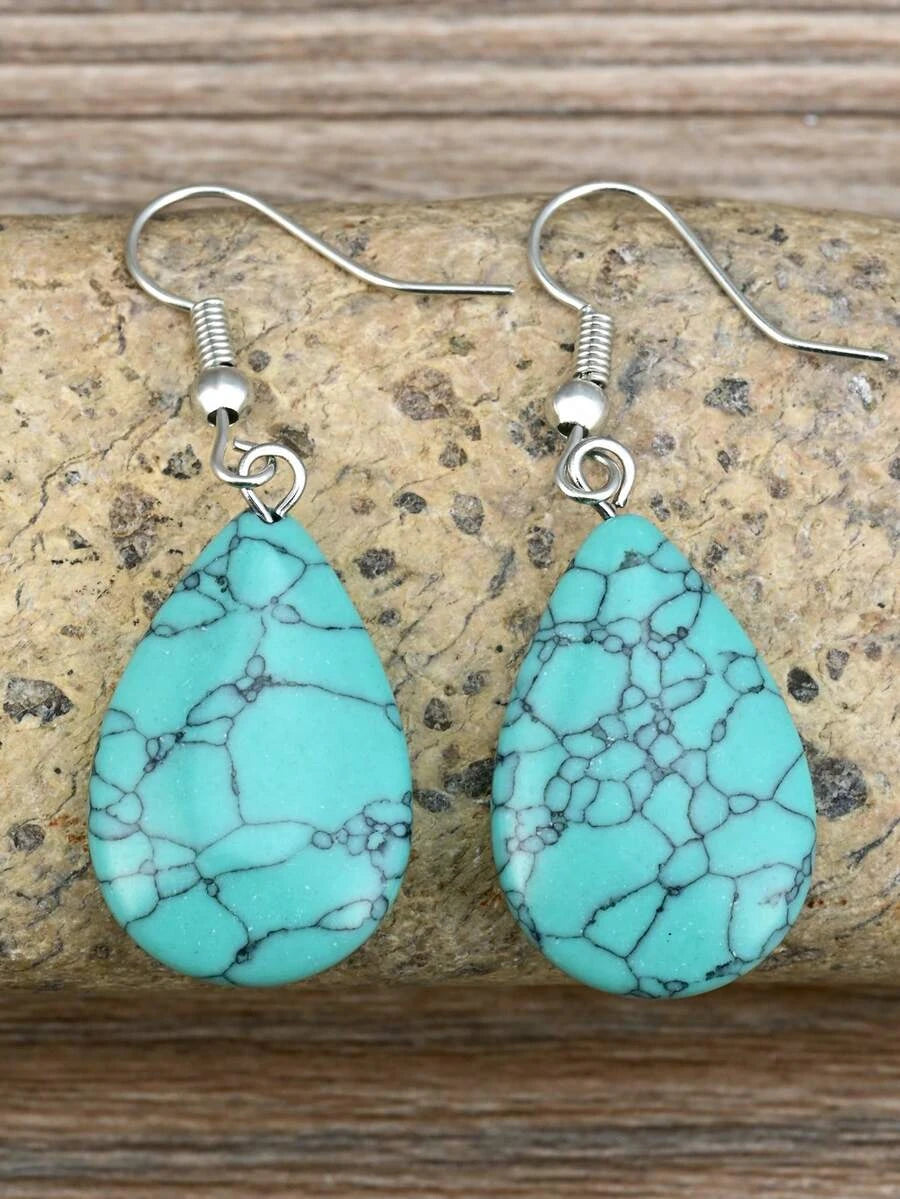 Bohemian Turquoise Water Drop Earrings