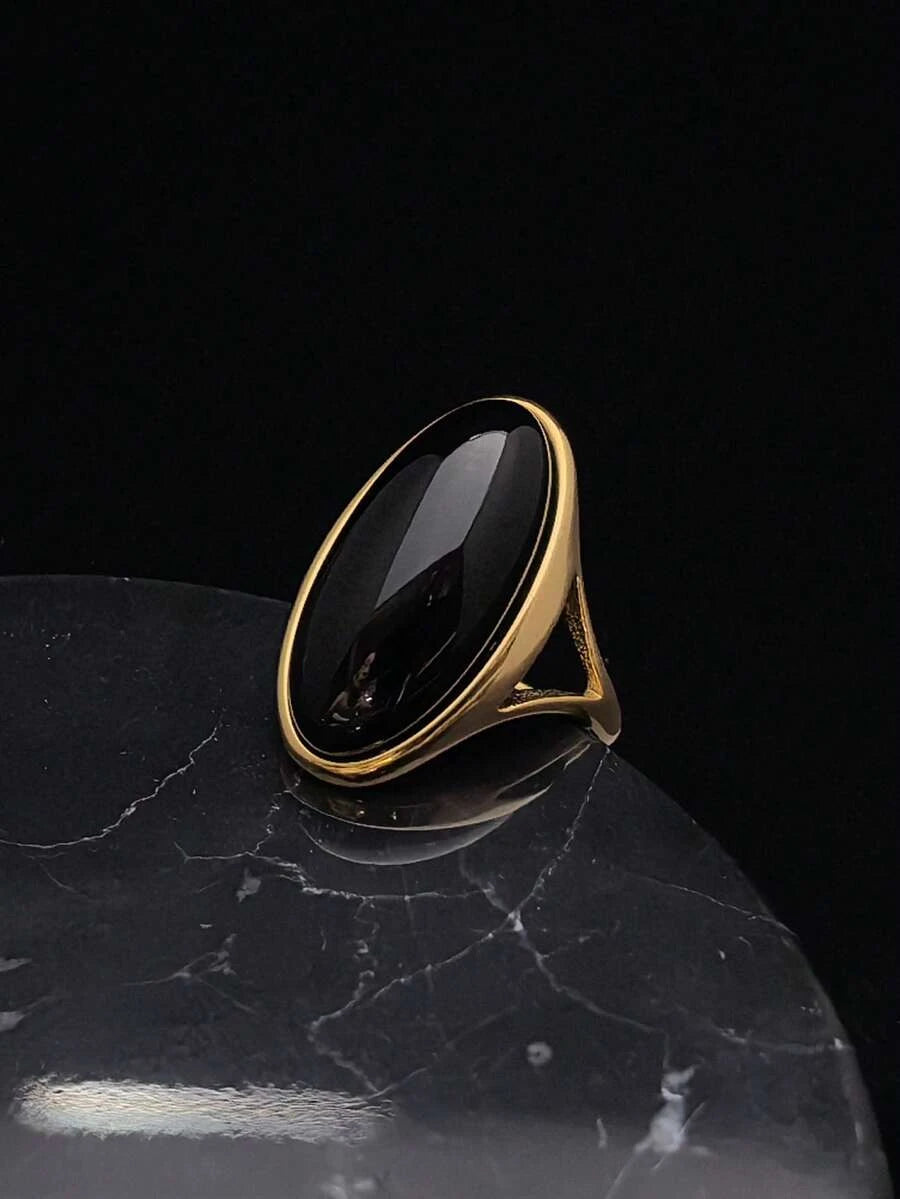 Gold Plated Stainless Steel Crystal Ring
