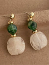 Vintage Asymmetrical Tie Dye Long Acrylic Pendant Earrings