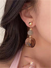Vintage Asymmetrical Tie Dye Pendant Earrings