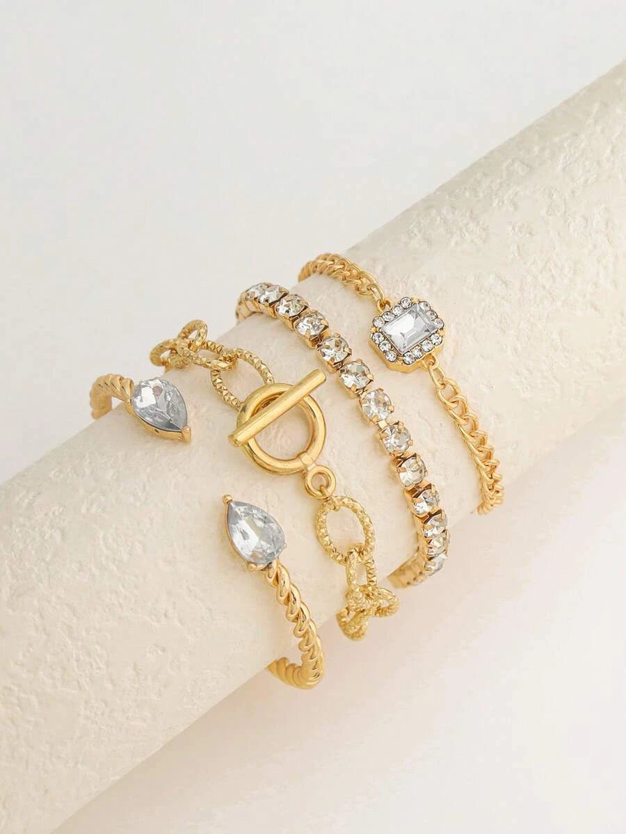 Rhinestone Snake Bracelet Set