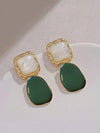 Burgundy Retro Square Earrings
