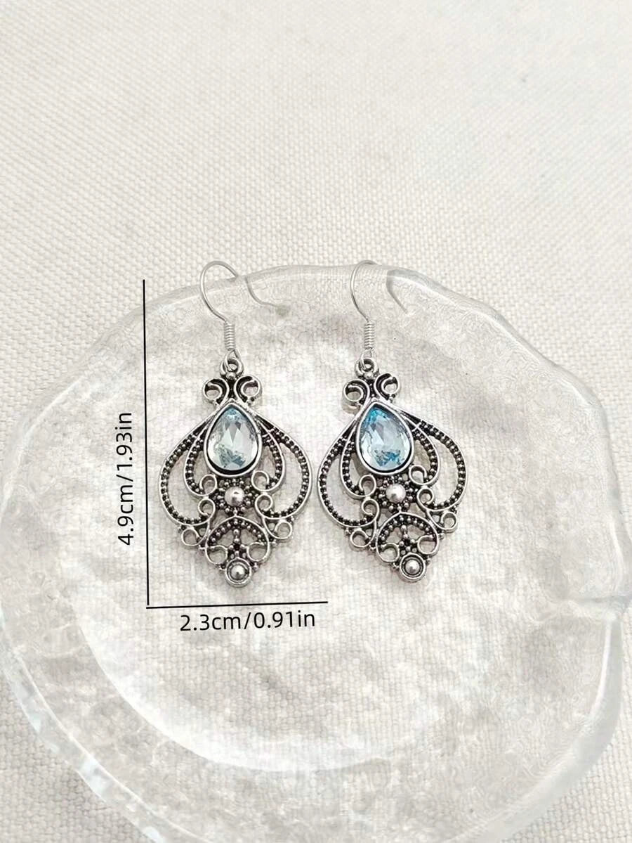 Vintage Bohemian Teardrop Gemstone Earrings