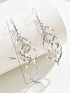 Minimalist Silver Geometric Spiral Earrings