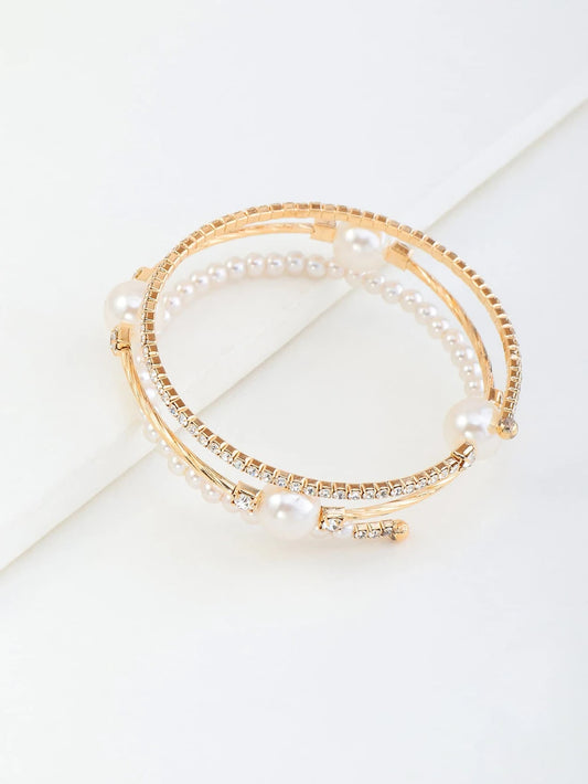 Faux Pearl Rhinestone Jewelry