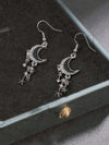 Retro Gothic Crescent Moon Drop Earrings