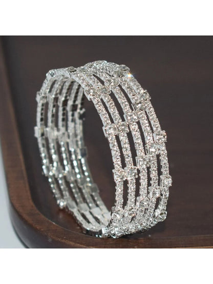 Rhinestone Wrapped Open Cuff Bracelet