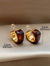 Resin C-Shaped Hoop Earrings