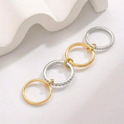 Two-Tone Stacked Zirconia Ring