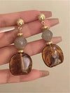Vintage Asymmetrical Tie Dye Pendant Earrings