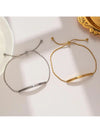 Gold Plated Stainless Steel Curved Tube Charm Bracelet