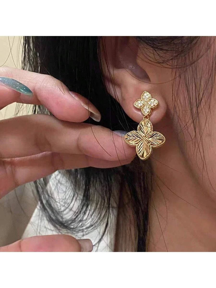 French Simple Flower Stud Earrings