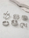 Stainless Steel Geometric Open Ring Set
