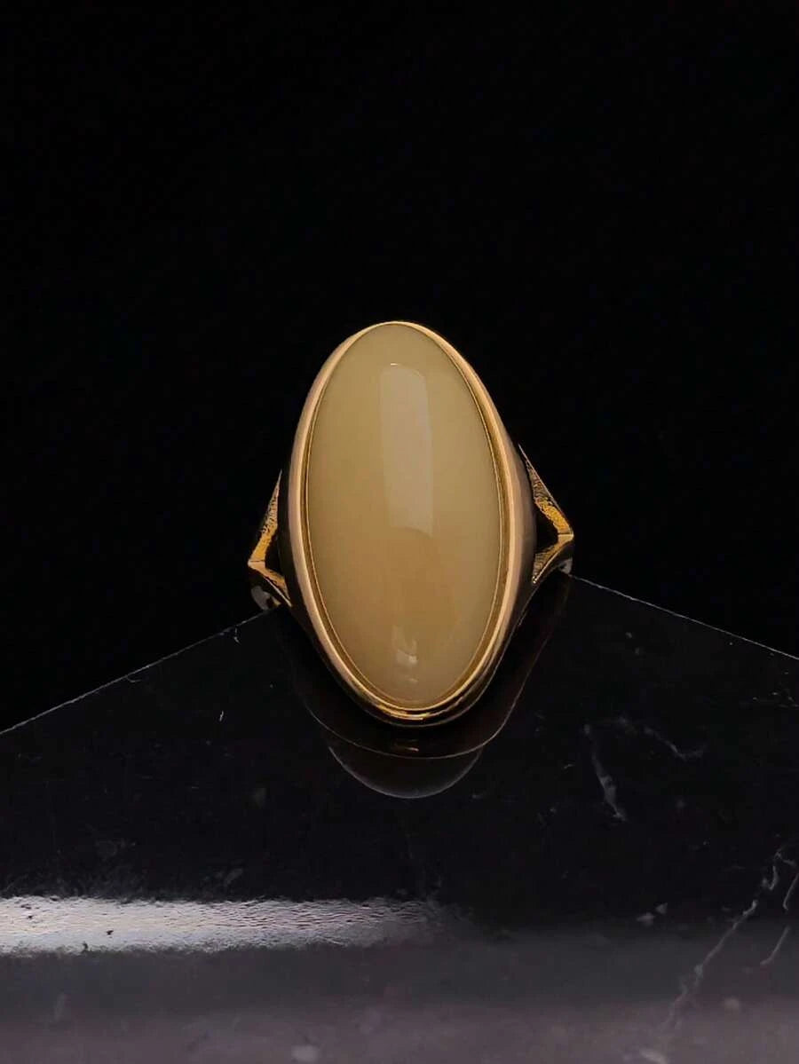 Gold Plated Stainless Steel Crystal Ring