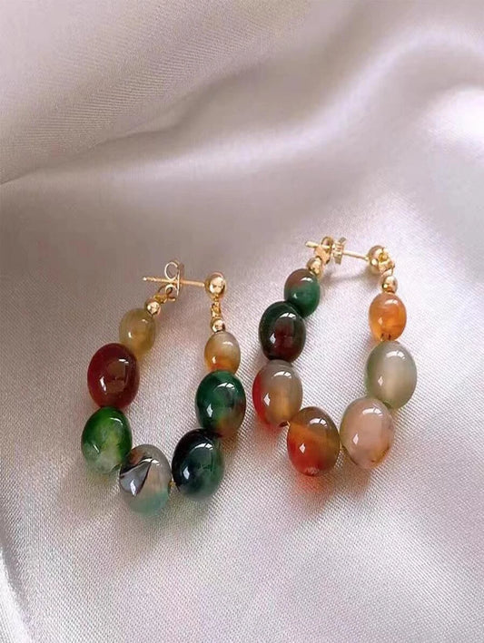 Colorful Beaded Ear Clips
