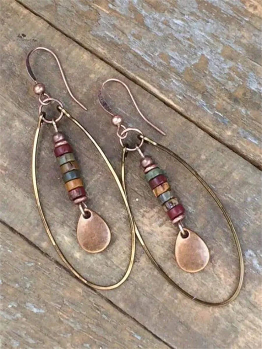 Bohemian Teardrop Pendant Earrings