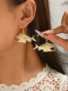 Vintage Golden Piranha Fish Drop Earrings