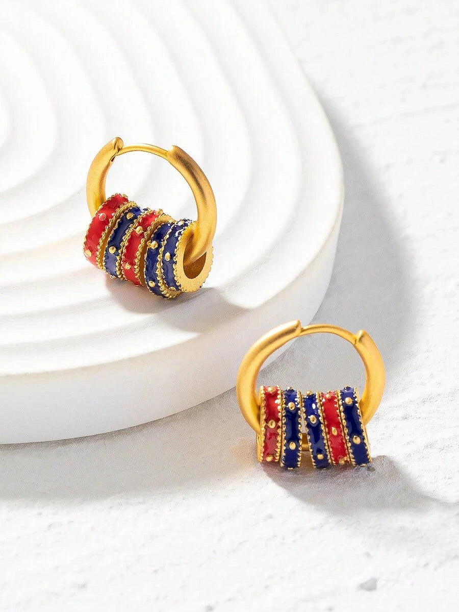 Copper Alloy Macaron Gold Earrings