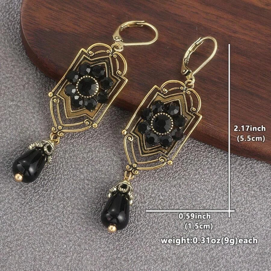 Vintage Teardrop Zirconia Earrings