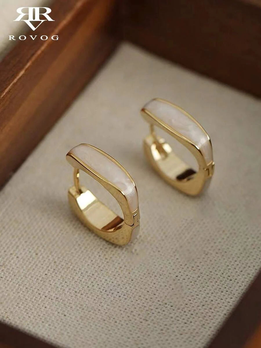Minimalist Geometric Copper Hoop Earrings