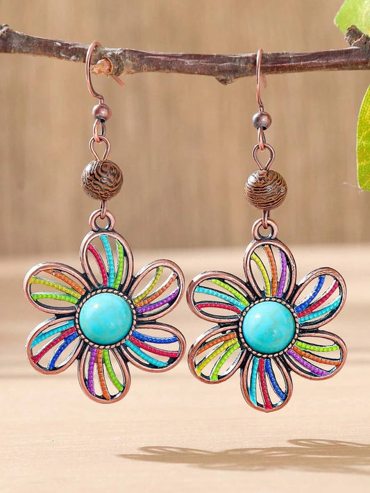 Vintage Bohemian Floral Drop Earrings
