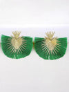 Vintage Heart Fan Tassel Earrings