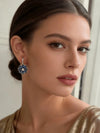 Vintage Floral Royal Blue Dangle Earrings