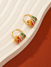 Colorful Enamel Clover Earring Studs