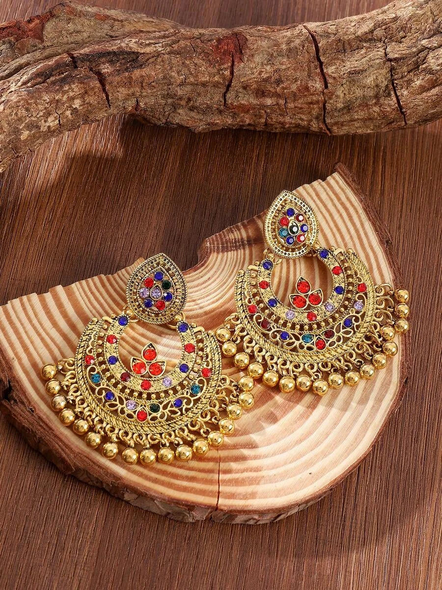 Multicolor Rhinestone Statement Earrings