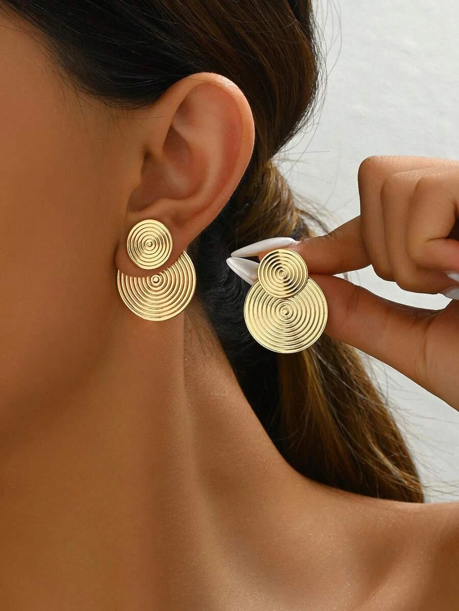 Minimalist Geometric Spiral Earrings