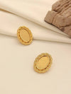 Retro Oval Coin Stud Earrings