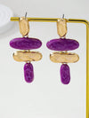 Asymmetrical Geometric Enamel Drop Earrings