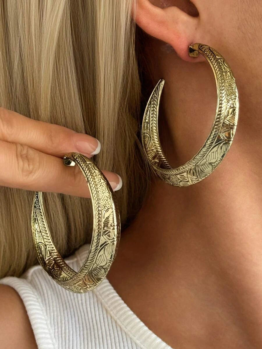 Vintage Bohemian Geometric Hoop Earrings