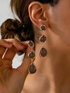 French Vintage Enamel Asymmetrical Geometric Drop Earrings
