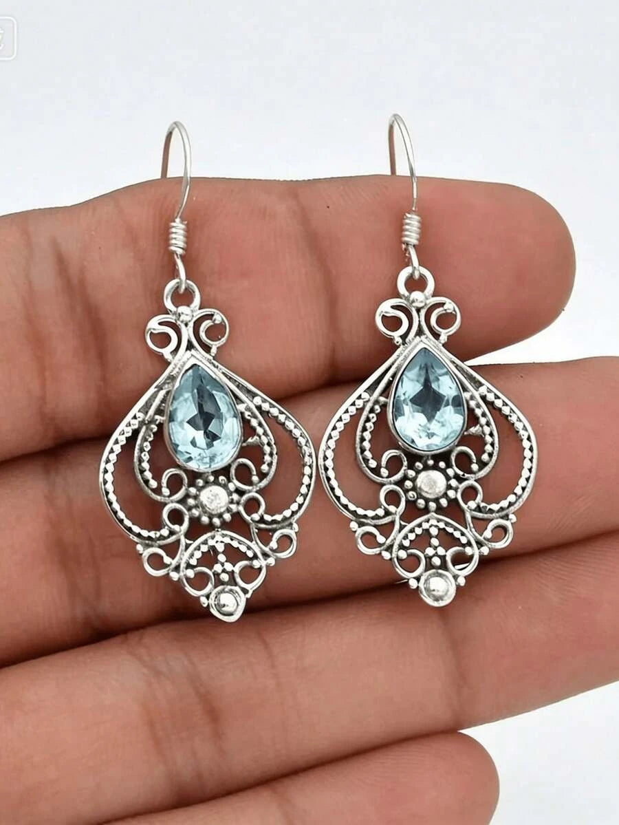 Vintage Bohemian Teardrop Pendant Earrings