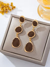 French Vintage Glazed Asymmetrical Geometric Earrings